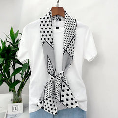 Mens Long Silk Scarf Fashionable Narrow Neck Scarf