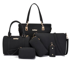 6pcs Women's Bag Set Large Capacity Totes Handbag Wallet Simple Design Shoulder Crossbody Bags Party Banquet Daily All Matching