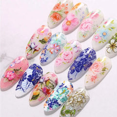 Nail Art Decoration Nail Art Accessories Flower Nail Foils Floral Nails Stickers Transfer Paper Decals Holographic Nails Decals