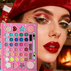 41-Color Eyeshadow Palette with Dual-Ended Brush - Matte & Shimmer Long-Lasting Eye Makeup Set, Highly Pigmented Pro Palette