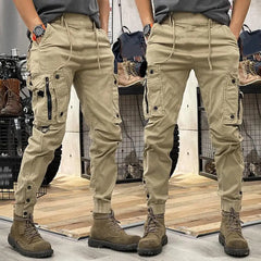 Cargo Pants for Mens Elastic Casual Trousers Zipper Multi Pocket Joggers Male Trousers Work Pants Jogging Pants