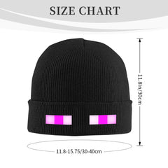 Enderman Eyes Game Knitted Hat Women's Men's Skullies Beanies Winter Hat Acrylic Cartoon Casual Melon Cap