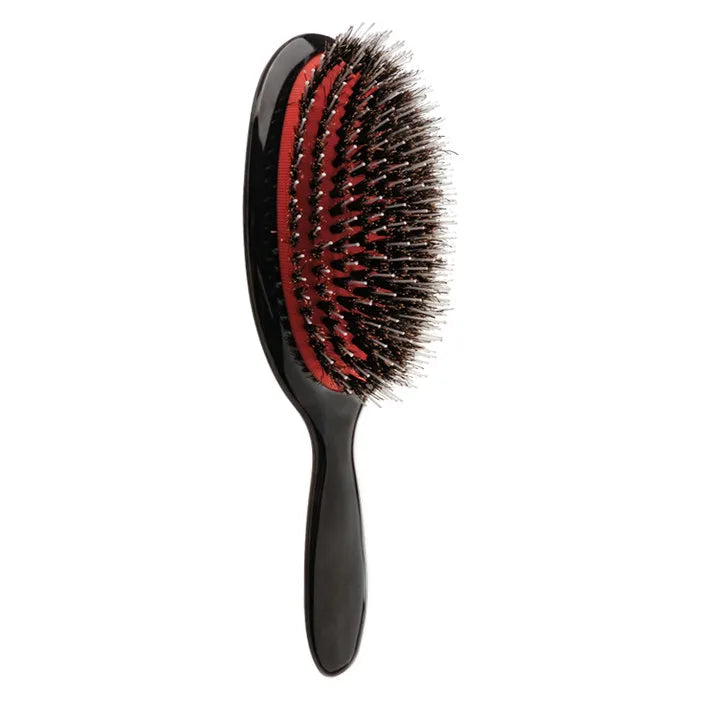 Luxury Gold And Silver Color Boar Bristle Paddle Hair Brush Oval Hair Brush Anti Static Hair Comb Hairdressing Massage Comb