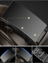 Automatic Buckle Belt for Men Famous Brand Business Belt Men PU Leather Waist Straps Black Male Jeans Belts for Men