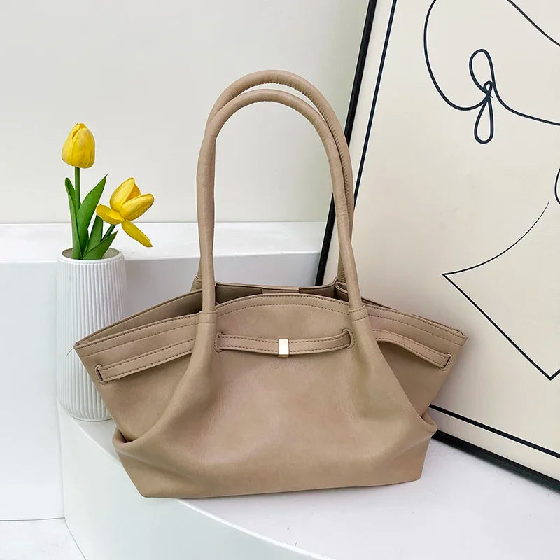 Branded Designer Shoulder Bags For Women Soft PU Leather Large Capacity Shopper Tote Set 2025 New Commuting Handbags Black