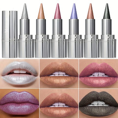 Metallic Lipstick Longlasting Glitter Lip Glaze Waterproof Moisturize Red Luminous liptint Shimmer Shiny Lipgloss Makeup