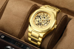 Men's Watches Luxury Automatic Watch For Men Mechanical Wristwatch Skeleton Stainless Steel Sapphire glass Male Clock