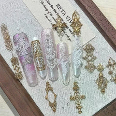 Nail Mold Silicone Retro Pattern Nail Art Decorations Baroque Style Relief Design Nail Art Template Stereoscopic Manicure Tools