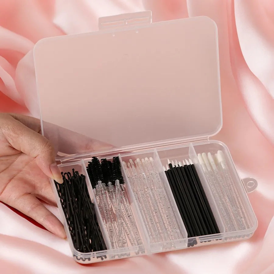 80pcs Professional Makeup Brush Set Box Eyebrow Eyelash Lip Brushes Hairpin Micro Brush for Eyelash Extension Makeup Tools