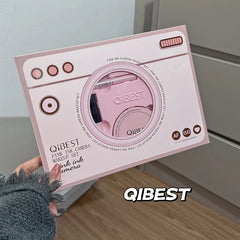 QIBEST 9PC Makeup Sets 4PC Lip Mud,1 Pressed Powder,1 Blush,1 Eyeliner,1 Mascara,1 Eyebrow Pencil Camera Look Cosmetics Kits