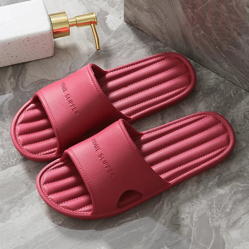 Women's Slippers for Women Summer Home Indoor Bath Non-Slip Home Bathroom Soft Bottom Home Couple Slippers for Women