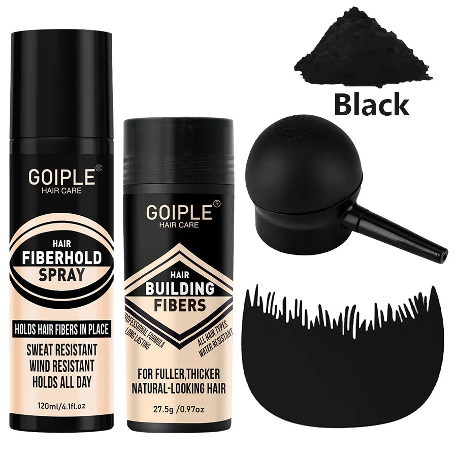Hair Building Fiber Powder Instant Hair Texture Volume Fiber Hold Spray Long-Lasting Hold Thickening Mist for Cover Bald
