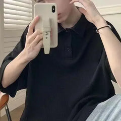 POLO Men Short-sleeved Summer New Heavyweight Couple Loose American Five-point Fashion Brand T-shirt