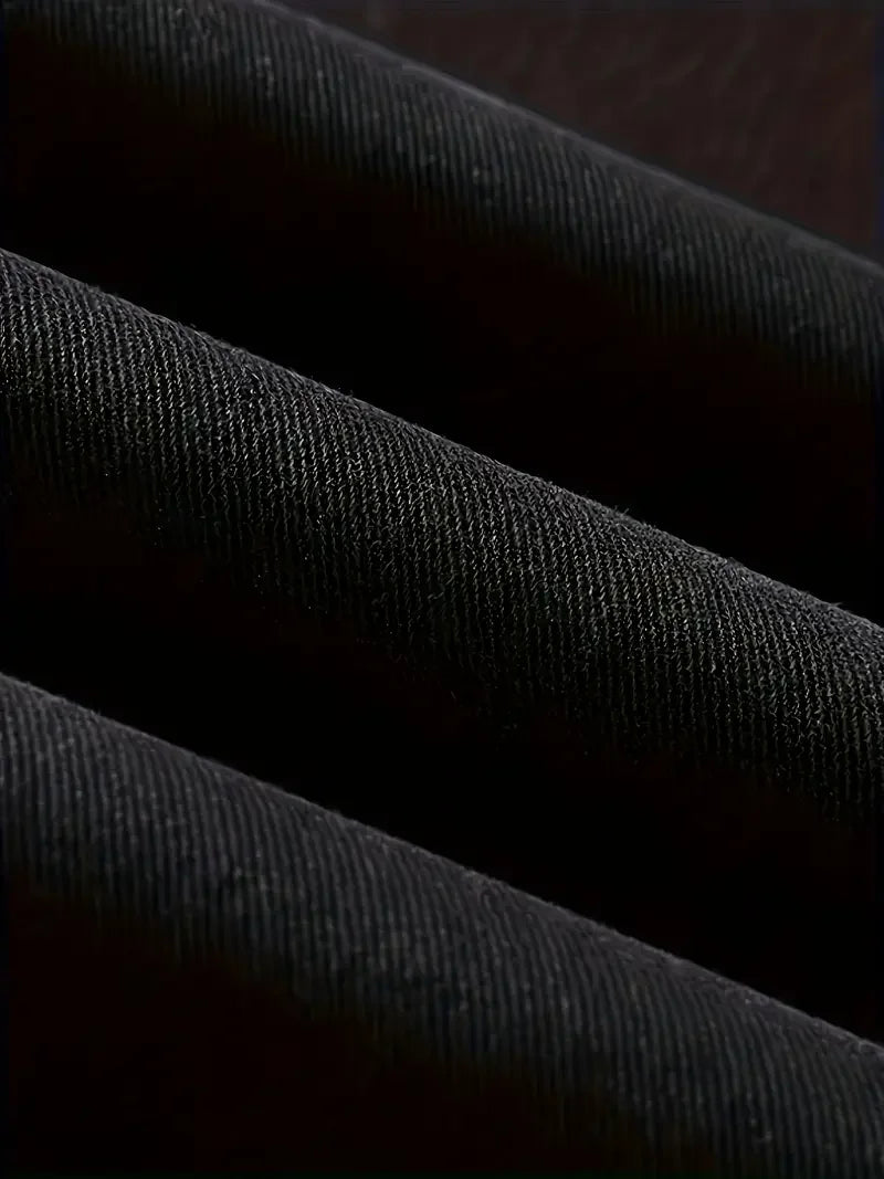 Men's Black Straight Fit Jeans - Casual Minimalist Denim Pants