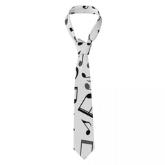 Music Note Tie Black And White Business Neck Ties Retro Casual Neck Tie For Men Graphic Collar Tie Necktie Gift
