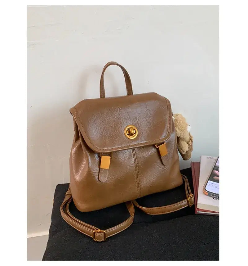 Elegant Leather Tote Bag For Ladies With Unique Leisure Design And Large Capacity Easily Serves As A Versatile Diaper Bag