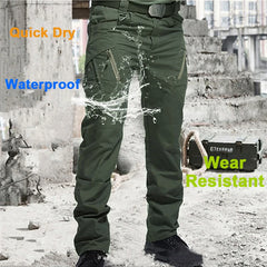 Men City Pants Cargo Trousers Multi-pocket Waterproof Wear-resistant Casual Training Overalls  Fat Cargo Quick Dry Pants