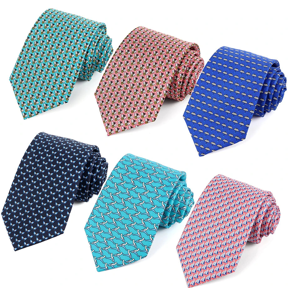 Mens Silk Necktie Luxury Animal Pattern Tie