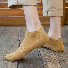 Mens Sport Socks Casual Fashion Solid Color Low Cut Ankle Socks Men Male Spring Summer Thin Cotton Breathable Short Socks Gifts