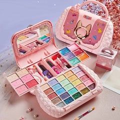 Makeup Toy Kits with Cosmetic Case Portable Playset Kids Washable Makeup Girls Toys for Kids Toddlers Girls Present Gift