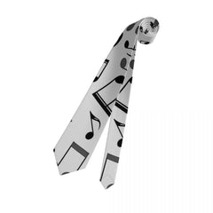 Music Note Tie Black And White Business Neck Ties Retro Casual Neck Tie For Men Graphic Collar Tie Necktie Gift