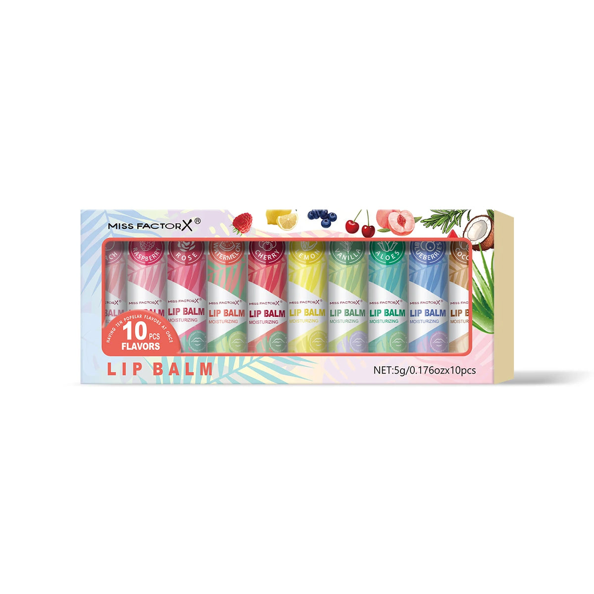 Lipstick set 10pcs, naturally finished, moisturizing lip care, lasting luster, suitable for all skin types, holiday gifts