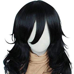 Cosplay Wig Long Wavy Bangs Synthetic Hair Black Wigs For Women Men Dress Up Wig For Anime Costume Party Wig For Halloween Wig