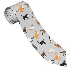 Mens Tie Slim Skinny Cute Cartoon Cats Necktie Fashion Necktie Free Style Men Tie Party Wedding