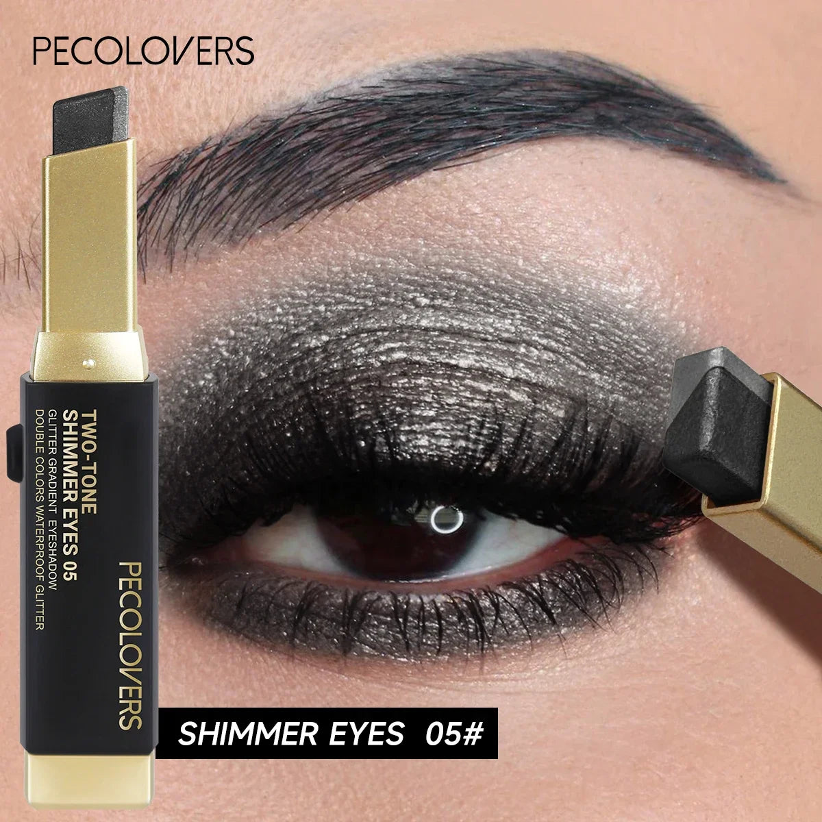 Eyeshadow Stick 2in 1 Double Color，Gradient Velvet Shadow Stick，Waterproof，Lasting Shimmer，Eyeshadow Stick