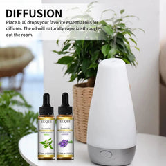 EUQEE Pure Essential Oil Lemon Eucalyptus Neroli Lavender Vanilla Sandalwood 10ml Aroma Oils with Dropper For Diffuser Humidifie