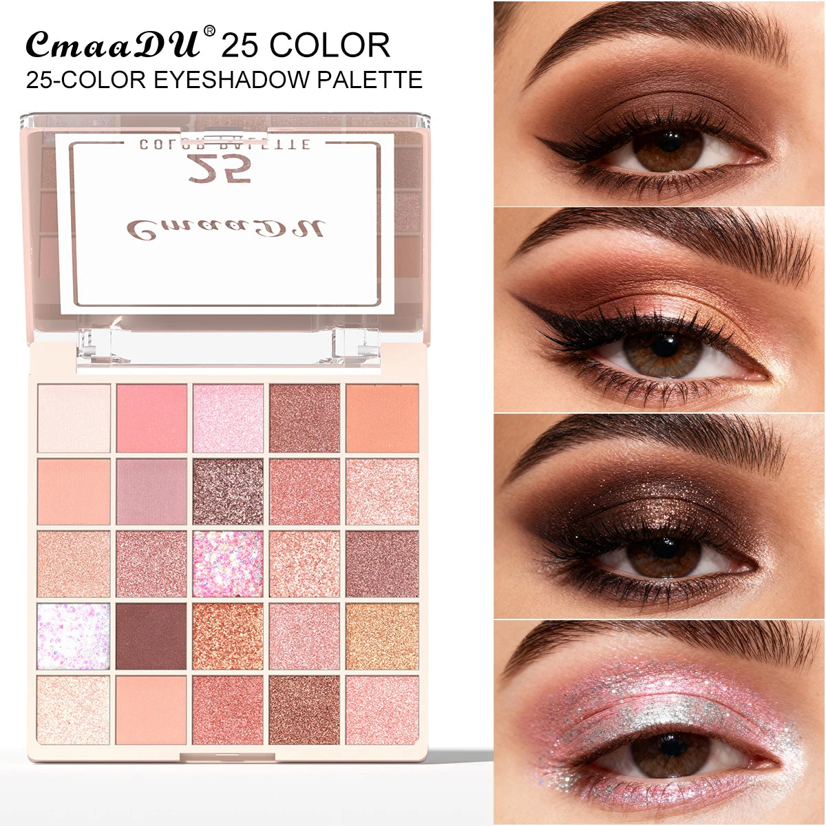 25 Color Matte Pear Eyeshadow Palette Soft Silky Rich Colors Easy Blend Long Lasting Multi Tone Makeup