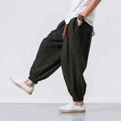 Harem Pants Men Chinese Style Casual Loose Sweatpants Japanese Kimono Sweatpants Jogger Pants Streetwear Trousers Male Pant