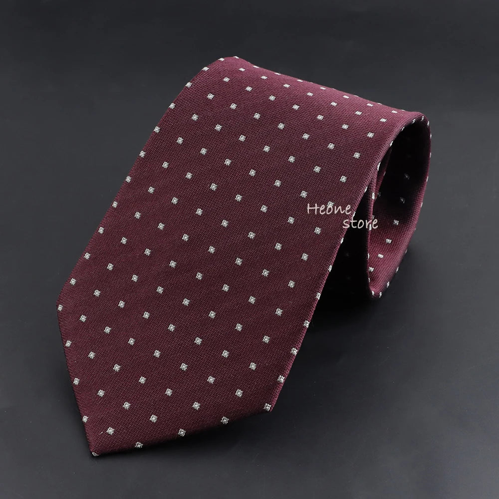Fashion 100% Silk Tie For Men Classic Red Blue Striped Jacquard Woven Necktie Formal Business Office Cravat Accessories Gift