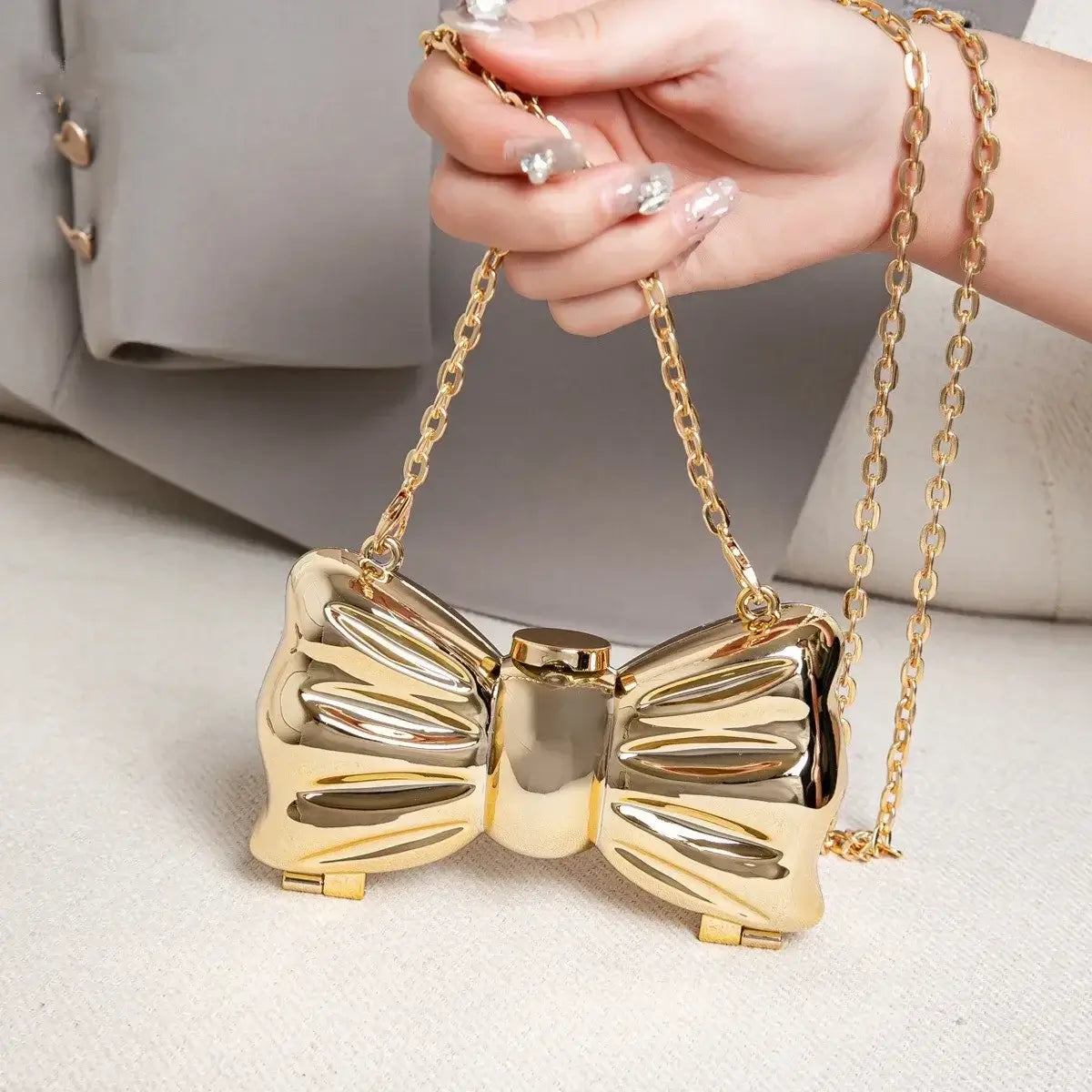 Golden Evening bag Purses and handbag luxury Designer shoulder bags funny shape Party Wedding Round Acrylic Shiny Clutch purse