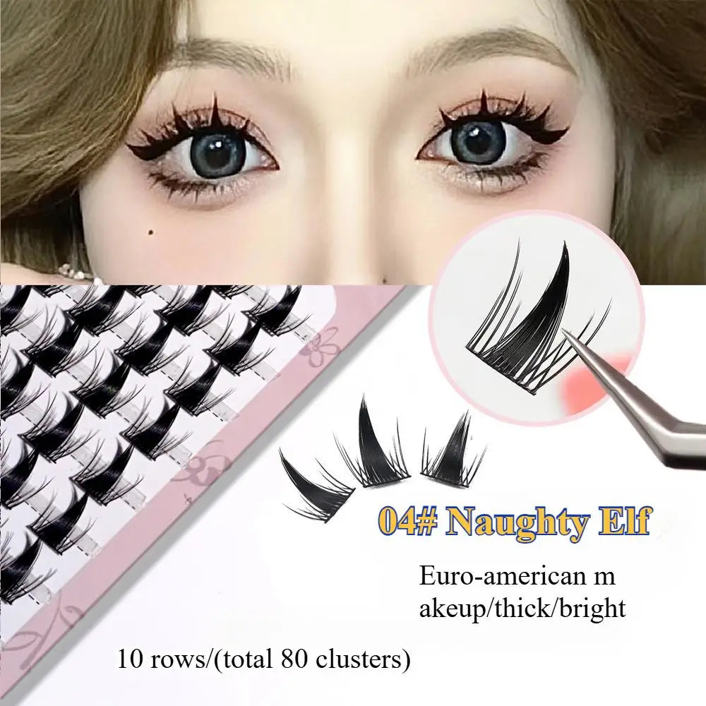 HISYI Five Optional Natural Double Tips Sunflower False Eyelashes Beginner Natural Curl Comic False Eyelashes Eye Makeup