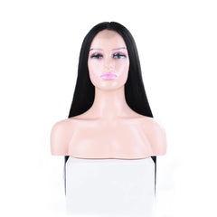 Synthetic Bone Straight Hair Wig Lace Scalp Part Wig Long Straight Synthetic Wigs Heat Resistant Brown Blonde Hair Wig for Women