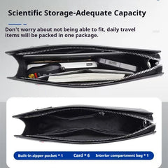 Men's Clutch Bag, Large Capacity, Business Casual, Plaid Trendy Bag, Classic Style Handbag, Men's Bag