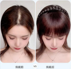 Wig  Bangs Headband Synthetic Bangs Hair Extension Fake Fringe Natural Hair Clip on Hairpieces for Women Invisible Natural Clip