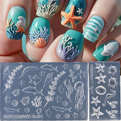 Nail Art Soft Silicone Mold Shell Conch Molds 3D Silicone Carved Ocean Style DIY Nail Design Template Nail Accessories For Salon