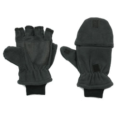 Convertible Mittens Women Men Thick Warm Fleece Lined Touchscreen Fingerless Gloves for Cold Weather Sport Run