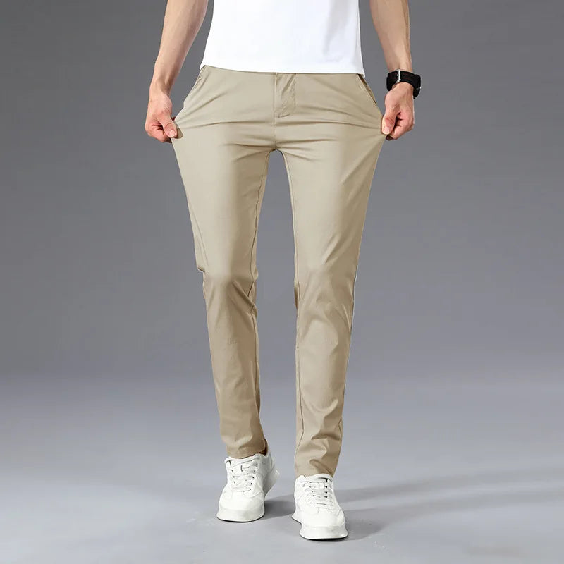 Casual Pants Men's Summer Thin Slim-fit Straight Pants Men's Casual Trousers Men