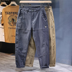 Harem Pants Men Loose Fit Baggy Pants Gray Stretch Patchwork Fashion Pockets Trendy Casual Men's Clothing Tapered Trousres Kpop