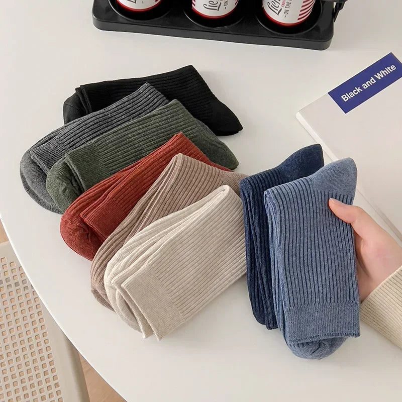 Mens Casual Cotton Socks Breathable Long Business Socks