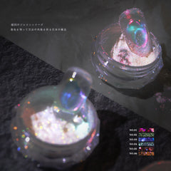 Nail Glitter Aurora Ice Transparent Laser Magic Aurora Rainbow Mirror  Gel Pigment Powder Chrome Nai Charm  Art Decoration Tools