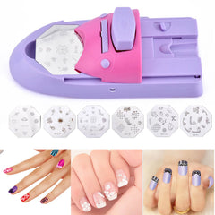 Nail Art Diy Printer Printing Manicure Machine With 6 Metal Pattern Plates Nail Polish Painting Machine Set DIY Nail Art Tool
