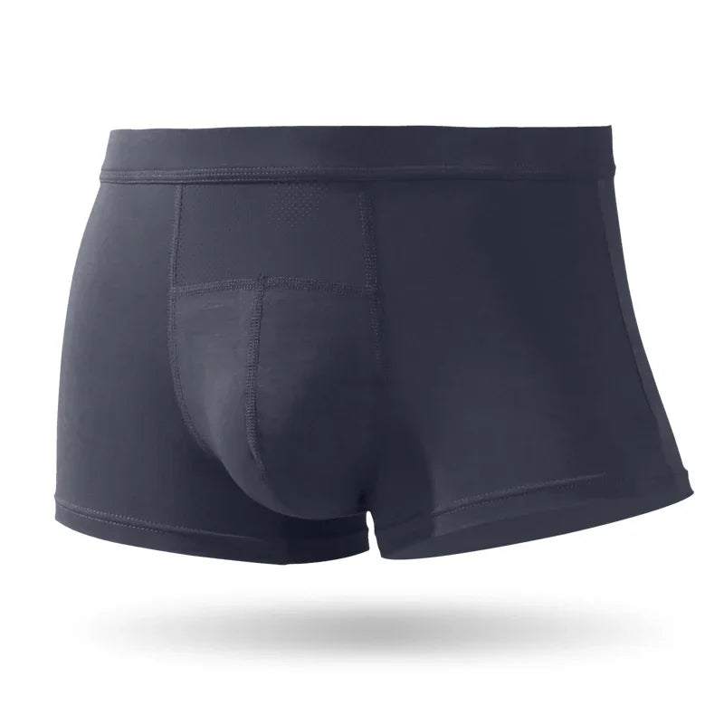 Men's Underwear - Silk Flat Bottom Briefs of Modal Four-Piece Briefs - Summer Breathable - Summer Lightweight Bottom Pants