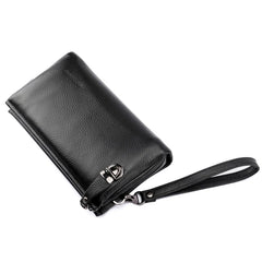 2025 Hand Bag Men Real Cowhide Korean Lock Clutches Male Authentic Luxury Brand Pouch Wallet Clutch Bags Clamping Sack handbags