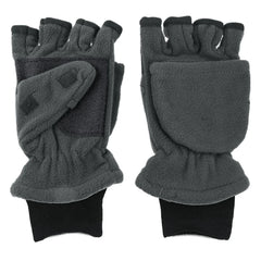 Convertible Mittens Women Men Thick Warm Fleece Lined Touchscreen Fingerless Gloves for Cold Weather Sport Run