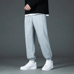 Men's Casual Pants Spring Autumn 2024 New Sports Casual Men's Feet Thin Breathable Comfortable Summer Gray Casual Sweat Pants
