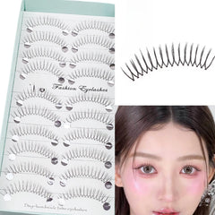 10 Pairs Of False Eyelashes Anime Style 11Mm Curled C-Shaped Thickness 0.07 No Deformation